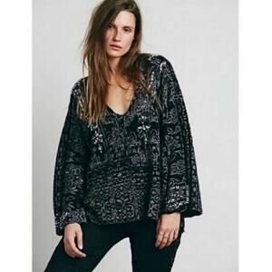 Free People | Raggy Wool Knit Hooded Sweater Size Small